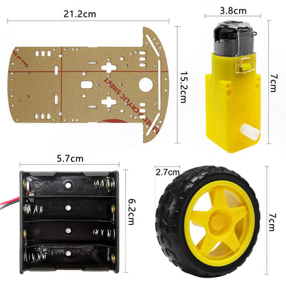The perseids DIY Robot Smart Car Chassis Kit with Speed Encoder, 2 Wheels and and Battery Box for Adult Age 16+ (2 Wheels)