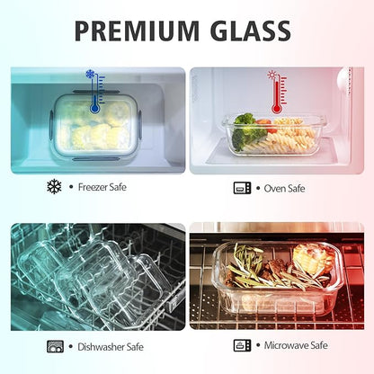 24 Pieces Glass Food Storage Containers