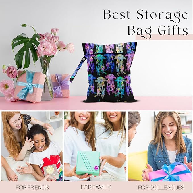 Waterproof Wet Bag for Swimsuit, Travel Beach Wet Dry Bag, Hidden Zipper
