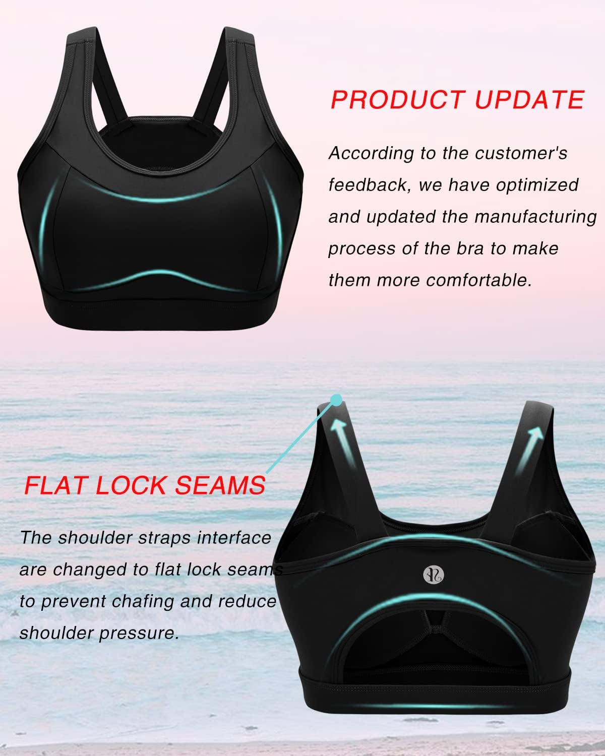 RUNNING GIRL High Impact Sports Bras for Women,Racerback Running Bra Yoga Workout Crop Tank Tops Longline Sports Bra Push up