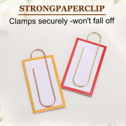 PATIKIL 24 Pcs Pin Shape Paper Clip, 3.9x1 Inch Large Pin Paper Clip Cute Metal Planner Bookmarks Decorative Clamps Holders for Document Office Home, Rose Gold