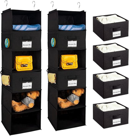 2 Pack 6 Shelves Hanging Closet Organizer