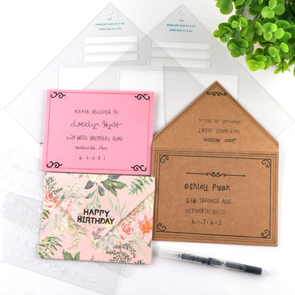 17pcs/Set Envelope Maker Guide Set Envelope Tear Templates All-in-One Envelope Making Tools for Card Making Envelope Makers Crafting Supplies