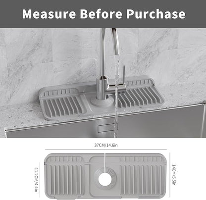 WAFT YEARN 14X5 Inch Silicone Durable Faucet Mat Kitchen Sink Splash Guard