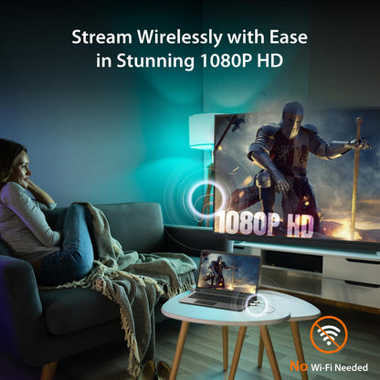j5create ScreenCast Mini Wireless HDMI Transmitter and Receiver, 1080p@60Hz 5G+2.4G Low Latency FHD Wireless Display Adapter for Streaming from Laptop/Tablet/Phone to TV/Monitor/Projector (JVAW65)