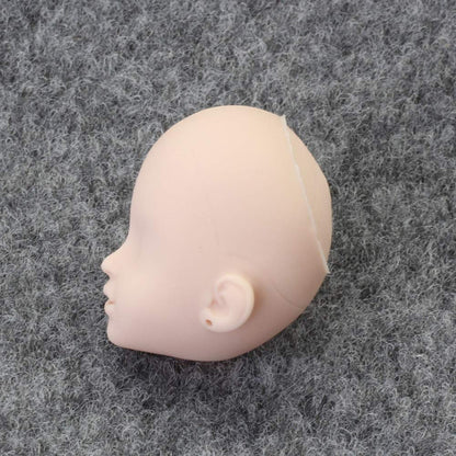 DoubleWood 10pcs 1/6 Doll Head Soft Plastic Doll Repainting Practice Makeup White Double-fold Eyelid DIY Heads for BJD Make Up