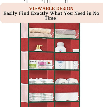 Christmas Over The Door Organizer 5 Tiers, Extra Large Behind Door Storage of