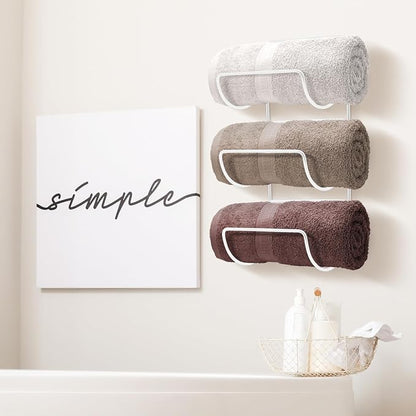 Sorbus Towel Holder for Bathroom Wall - 12 Level Wall Mounted Towel Rack Shelves for Rolled Bath Towels, Washcloths, Linen - Hanging Towel Racks for Bathroom, Spa, Salon, Towel Storage Organizer