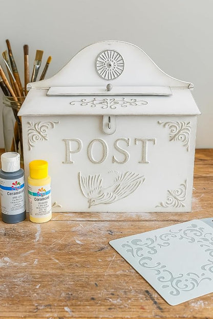 I Vintage Style Post Box I Nostalgic Charm Home Decor I Farmhouse Design I 15.9" Height x 11" Wide (All White Horizontal)