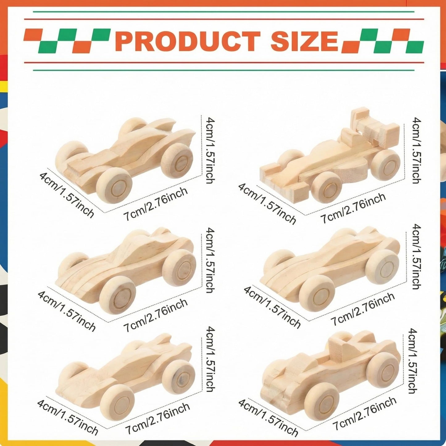 Lenwen 60 Pcs Wooden DIY Car Toys for Party Unfinished Wooden Cars, Wood Truck Wood Graffiti Toy Truck and Crafts DIY for Students Girls Boys Activities Craft Projects Woodworking