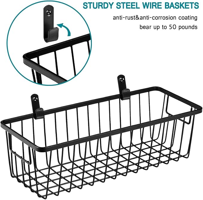 SheeChung Farmhouse Metal Wire Bin Basket