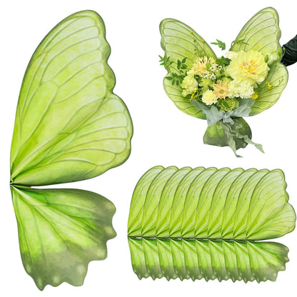 Aiouclay 20 Sheets Butterfly Shape Flower Wrapping Paper,Bouquet Accessories,Waterproof Flower Bouquet Wrapping Paper for Mother's Day Wedding Graduation Birthday Flower Shop DIY Craft (Green)