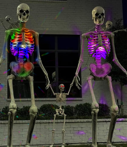 Makevivi Halloween Skeleton Light – 12ft Skeleton Chest Light Kit with App Control, Music-Sync, Timer & Remote, Outdoor Yard Decorations (Batteries Not Included)