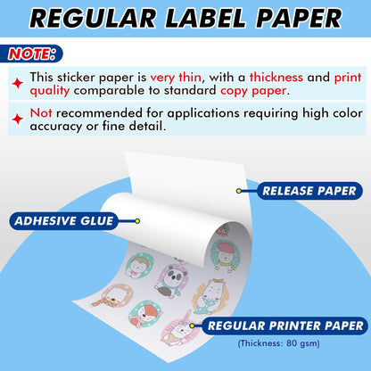 Koala 100 Sheets Sticker Paper for Regular Labels, Matte White, 8.5x11 Inch Printable Full Sheet Label Paper for Inkjet & Laser Printers