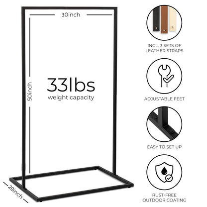 Elegant Wedding Welcome Sign Stand – Sturdy Welcome to Our Wedding Sign Holder for Seating Charts & Event Decor - A Beautiful Black Metal Easel to Welcome Guests & Celebrate Your Love