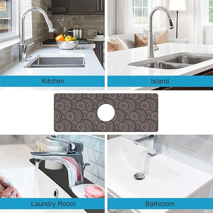 Kitchen Sink Splash Guard Faucet Mat Super Absorbent Fast Drying Mat Sink