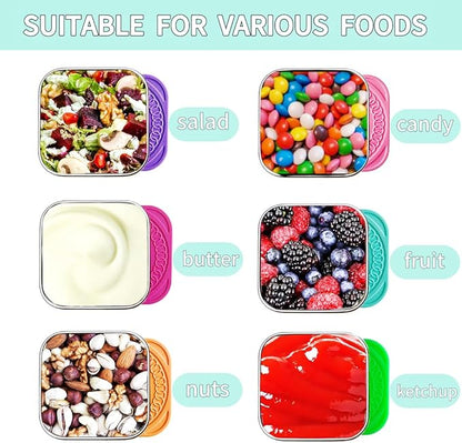 6Pack 6oz Stainless Steel Snack Containers