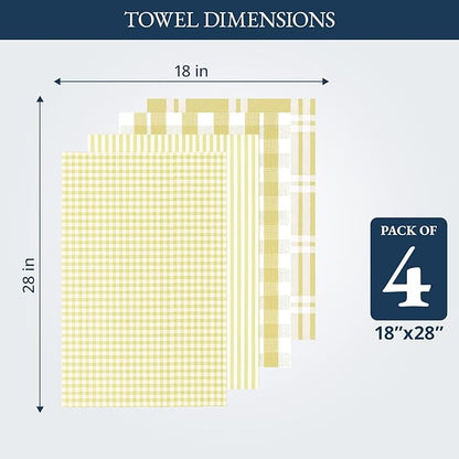 LANE LINEN Cotton Kitchen Towels Set, Quick-Drying Dish Towels