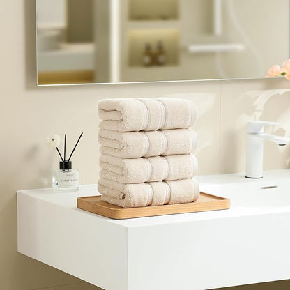 Simple&Opulence 4 Pcs Premium Hand Towels 16"x28", 600 GSM 100% Ring Spun Cotton