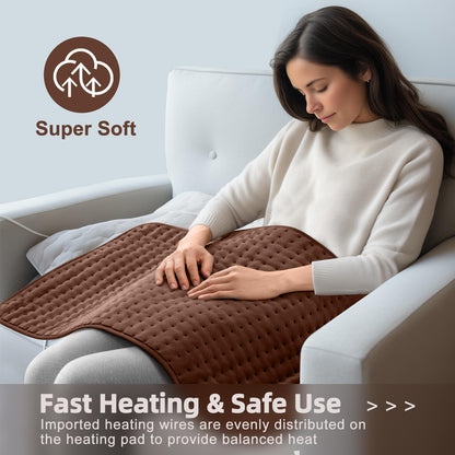 Heating pad for Back, Neck, Shoulder, Cramps and Leg Pain Relief, Heat Pads Christmas Gifts for Women, Men, Mom, Dad, Auto-Off,Machine Washable,Moist Dry Heat Options,Extra Large 12"x24"