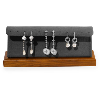 Woodten Solid Wood Jewelry Earrings Display Stand Small Jewelry Display for Long Earrings(Grey)