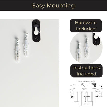 BLU MONACO | Wall Mount Key Holder with Mail Organizer | Wooden Command Center with 3 Hooks and 2-Tier Letter Pockets | Entryway Mail Sorter & Key Rack | White Geometric Wall Organizer for Office Home
