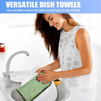 KinHwa Kitchen Washcloths for Dishes Absorbent Microfiber Dish Cloths Quick Dry