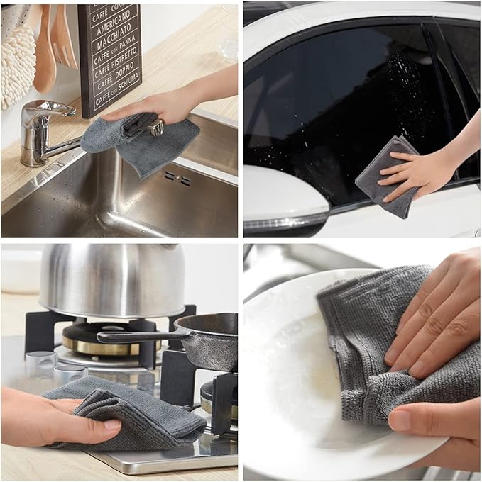 KinHwa Kitchen Washcloths for Dishes Absorbent Microfiber Dish Cloths Quick Dry