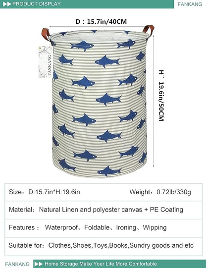 FANKANG Storage Basket, Nursery Hamper Canvas Laundry Basket Foldable