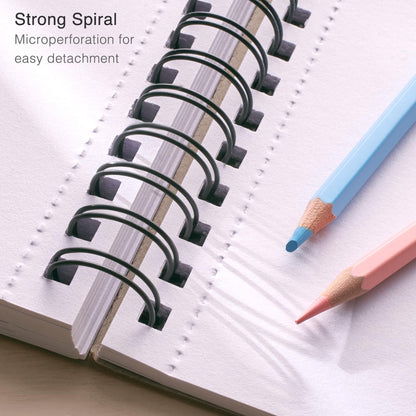 ARTISTIC EYE 5.5X8.5” Premium Sketch Book Set, Pack of 3 (300 Sheets), 68lb (100gsm), Spiral Bound, Acid-Free Drawing Paper, Perfect for Most Dry Media, Ideal for Beginners & Professionals (Set of 3)