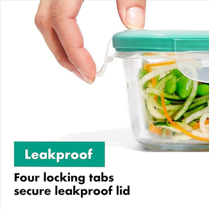 OXO Good Grips 1.6 Cup Smart Seal Leakproof Glass Rectangle Airtight Food