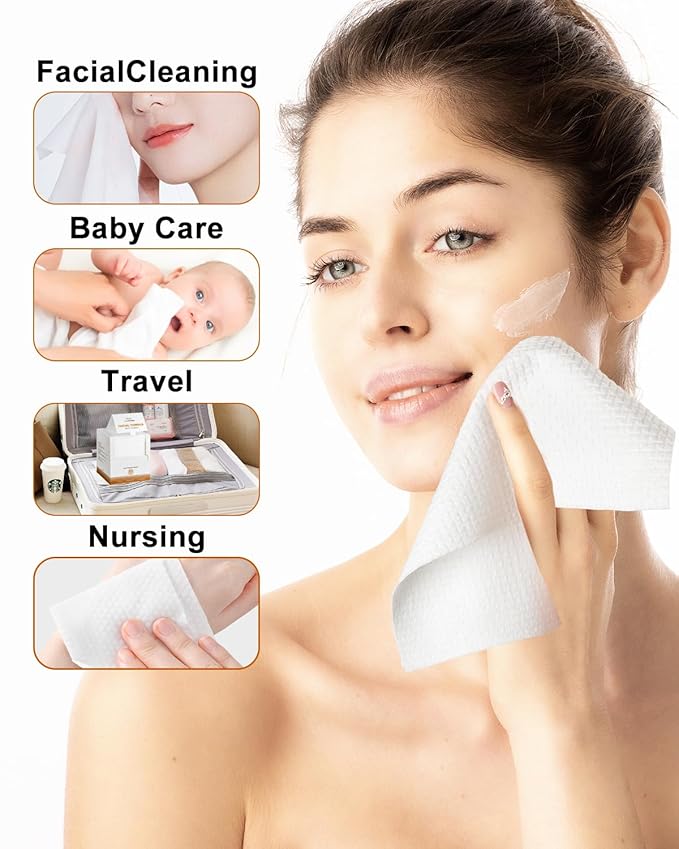 Face Towels, Facial Towels, 200 Ct Disposable Face Towel, 9.8"X9.8"Face Cloths