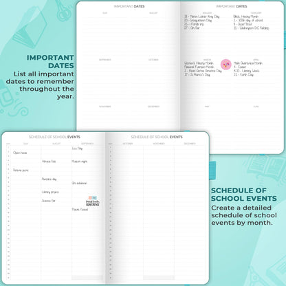 Clever Fox Teacher Planner – School Year Planner with Calendars & Lesson Plans – Book for Classroom & Homeschool Organization, A4 (Turquoise)
