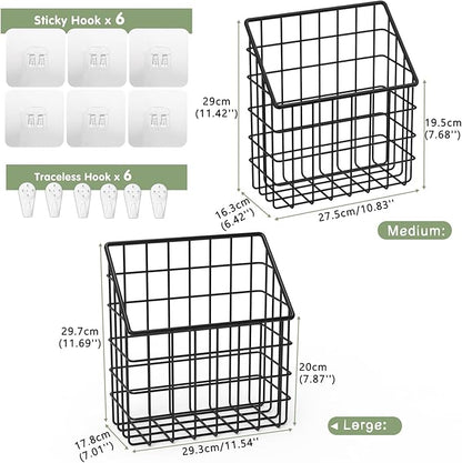 2 Pack Bath Toy Storage Organizer Basket, Large Metal Bathtub Toy Holder