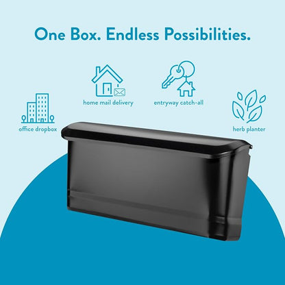 Architectural Mailboxes Cielo™ Vertical Wall-Mounted Mailbox for Outside, Rust-Resistant Galvanized Steel Metal Small Mail Box, Black (Pack of 6)