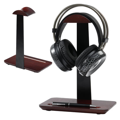Vruelia Walnut Wood Headphone Stand with Pen Holder