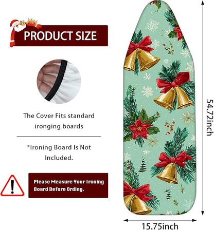 Nuxovilar Ironing Board Covers Winter Bells and Poinsettia Pattern Polyester