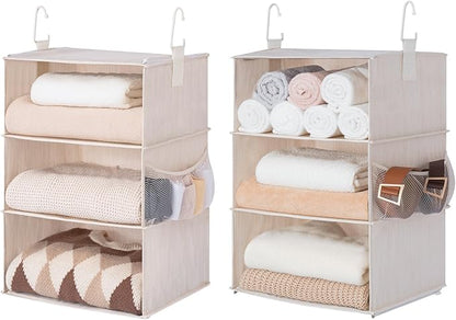StorageWorks 6-Shelf Jumbo Closet Organizers, Two 3-Shelf Separable Hanging