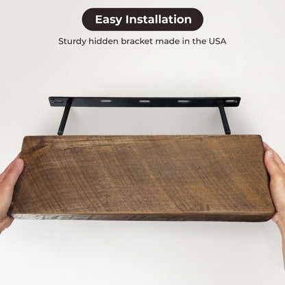 MY VINTAGE FINDS Reclaimed Wood Floating Shelves Real Solid Thick Wood Rustic Shelf Handmade