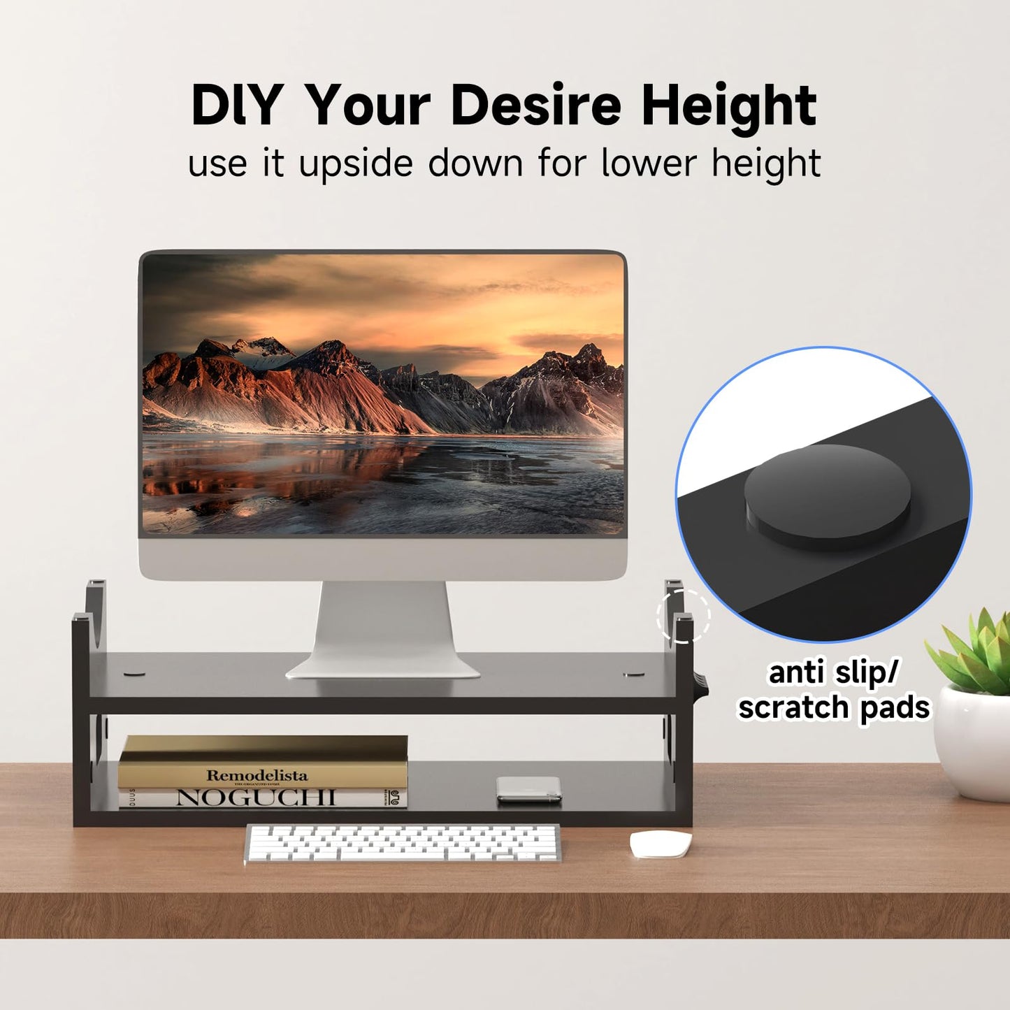 Pholiten Monitor Stand Riser Dual Monitor Stand Riser for 2 Monitors