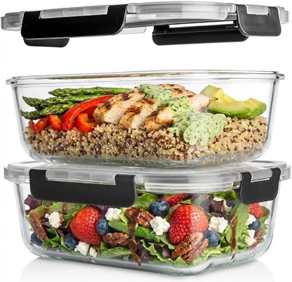 Razab 4 Pcs 1860ml / 63 Oz Large Glass Food Storage Containers
