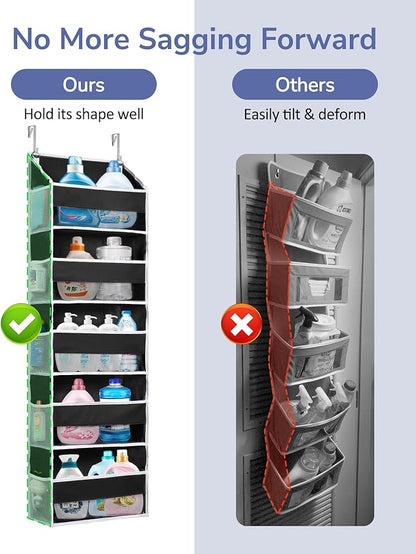 ULG 1 Pack Over The Door Organizer – 5 Shelf Door Organizer Hanging & 10 Side