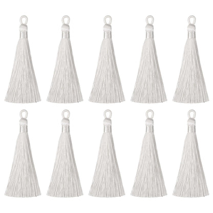 HARFINGTON Bookmark Tassels - 20Pcs 3.66" Silky Soft Mini Tassel with Loops for Keychain Graduation Handmade DIY Craft Accessory, Cream