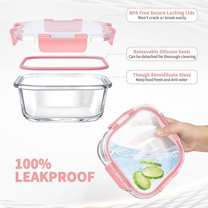34pcs Glass Food Storage Containers
