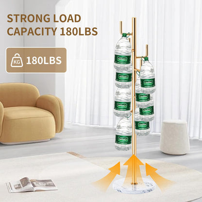 LOZABEE Modern Metal Coat Rack Stand with Natural Marble Base, Heavy Duty Coat Rack Freestanding with 8 Hooks, Golden Cactus Standing Coat Racks for Bag, Jacket, Entryway Office (Golden Cactus)