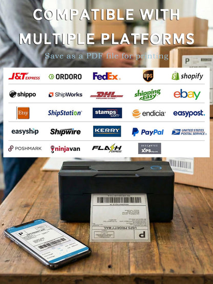 Forc Bluetooth Thermal Shipping Label Printer, 4x6 Wireless Thermal Label Printer for Small Business, Compatible with Android, iPhone, Windows & Mac, Widely Used for Amazon, Etsy, USPS & More