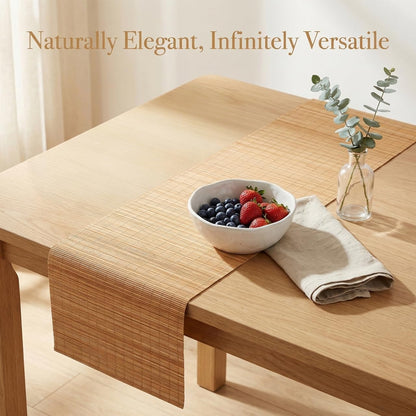 ULTECHNOVO Natural Bamboo Table Runner Cuttable Dining Mat Heat Resistant Bamboo Placemat Roll for Kitchen Table Decoration Tea Ceremony