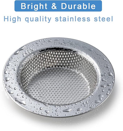 3 Pcs Sink Strainer for Most Kitchen Sink Drain Basket, Upgraded Double-Layer