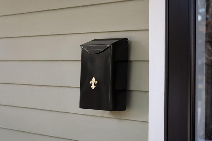 Architectural Mailboxes City Classic Steel Wall Mount Mailbox, Black, Small | Galvanized steel build for outside with weather-resistant outdoor construction and a rust-resistant powder-coat finish.