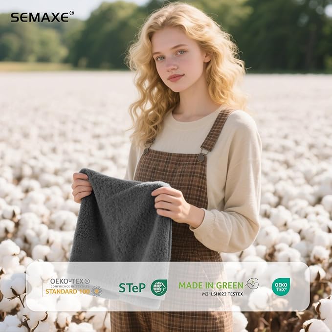 SEMAXE 6-Pack Gray Hand Towels